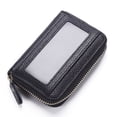 thumbnail image 5 of Unisex Genuine Leather Card Holder Men Rfid Wallet Credit Card Holder RFID Blocking Zipper Money Pouch Card Protect Case, 5 of 6