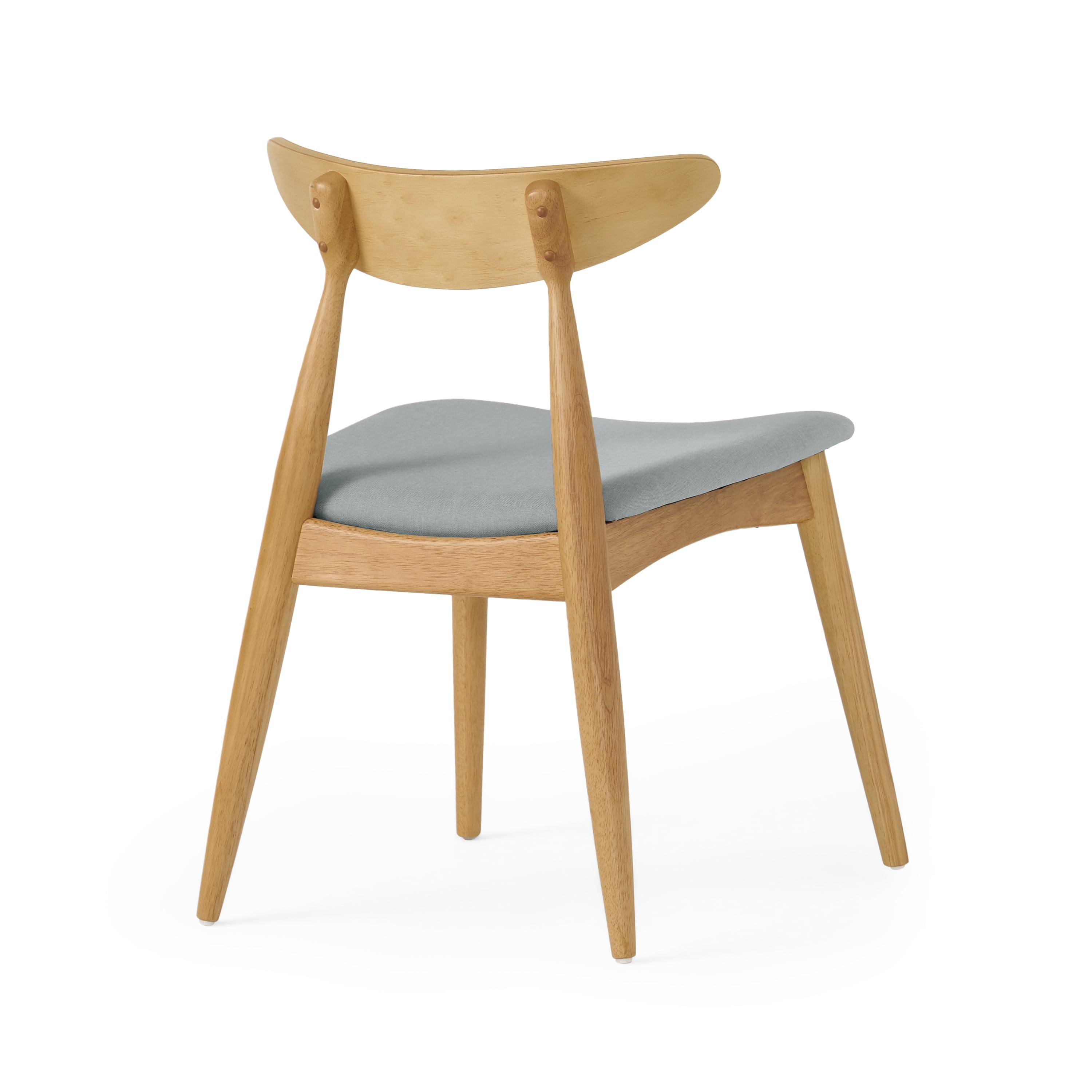 Noble House Branson Indoor Fabric Dining Chairs, Set of 2, Beige, Natural Oak