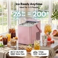 thumbnail image 4 of EUHOMY Countertop Ice Maker, 26 lbs/Day Portable Bullet Ice Machine, Self-Cleaning, Compact Design, Pink, 4 of 10