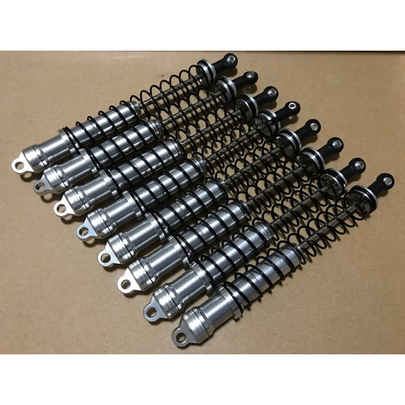 1/8 Savage X, XL 21 & 25 4.6 SS 8 ALUMINUM SHOCKS W/4mm JC005Silver