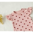 thumbnail image 4 of Bellafa Newborn Baby Girl's Bodysuit Ruffle Short Sleeve One-piece Infant Girl Ribbe Knit Romper Onesies Summer Outfits 0-18M, 4 of 6