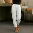 thumbnail image 5 of Elvqul Womens Pants with Pockets Ankle Trousers Pull on White Fashion Jogging Winter Mid Joggers for Women Solid, 5 of 5
