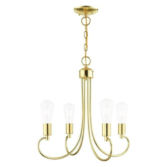 Transitional Four Light Chandelier-Polished Brass Finish Bailey Street Home 218-Bel-4188484
