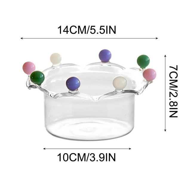 Small Glass Bowl,High Borosilicate High Temperature Glass Bowl Colorful for Dessert Oatmeal Yogurt