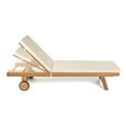 thumbnail image 5 of Mallorca 77.17"x24.61" Modern Classic Adjustable Acacia Wood Chaise Outdoor Lounge Chair with Cushion & Wheels, Light Beige/Natural, 5 of 9