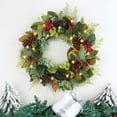 thumbnail image 7 of 17.71 Inch Christmas Wreath with Light String for Front Door, Xmas Home Wall Windows Outdoor, Farmhouse Xmas Wreath Decorated with Pine Cones, Berries, Flowers and Balls Ornaments, 7 of 7