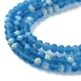 thumbnail image 4 of Imitation Jade Glass Beads Strands Half AB Color Plated Faceted Frosted Rondelle Steel Blue 2.9~3.3x2mm Hole: 0.7mm about 145~150pcs/strand 34~35cm, 4 of 5