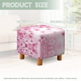 thumbnail image 3 of SCRAWLGOD Cherry Blossom Print Pink Ottoman Cover Square, Stretch Footrest Stool Slipcover with Elastic Band Foot Stool Cover for Square Storage Ottoman for Home Decor, 3 of 7