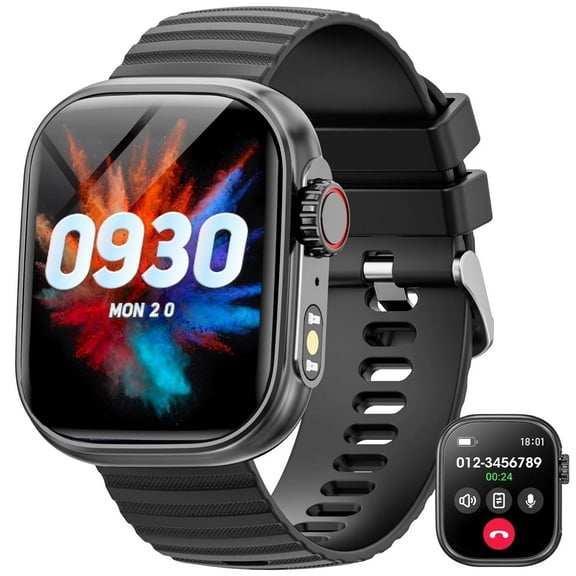 Fruit intelligence Smart Watch for Men Women, 2.01 inch Touch Screen Watch,IP67 Waterproof Smart Watch for Android Ios (Black)