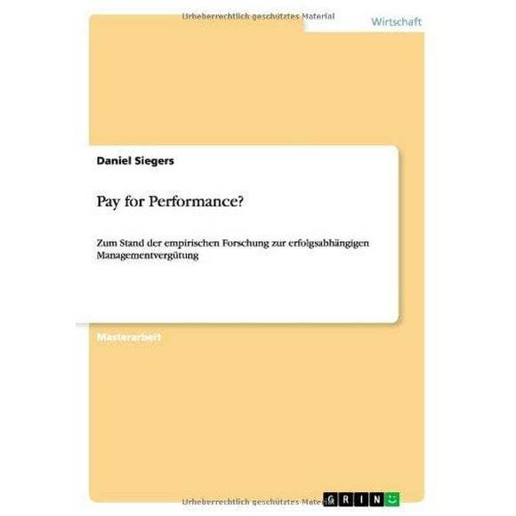 Pay for Performance?