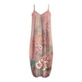 thumbnail image 4 of Robes Maxi pour Femmes Été Robe à Bretelles Spaghetti Grande Taille Décontractée Ample Plage Boho Robe d'Été avec Poches, 4 of 5