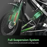 Electric Bike for Adults, Peak-4000W, Max 40MPH and 70Miles Electric Motorcycle,19 Fat Tire Dirt Bike, 7-Speed E-Bike with Full Suspension, Hydraulic Brakes