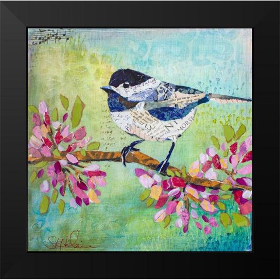 St Hilaire, Elizabeth 12x12 Black Modern Framed Museum Art Print Titled - Chirpy Chickadee