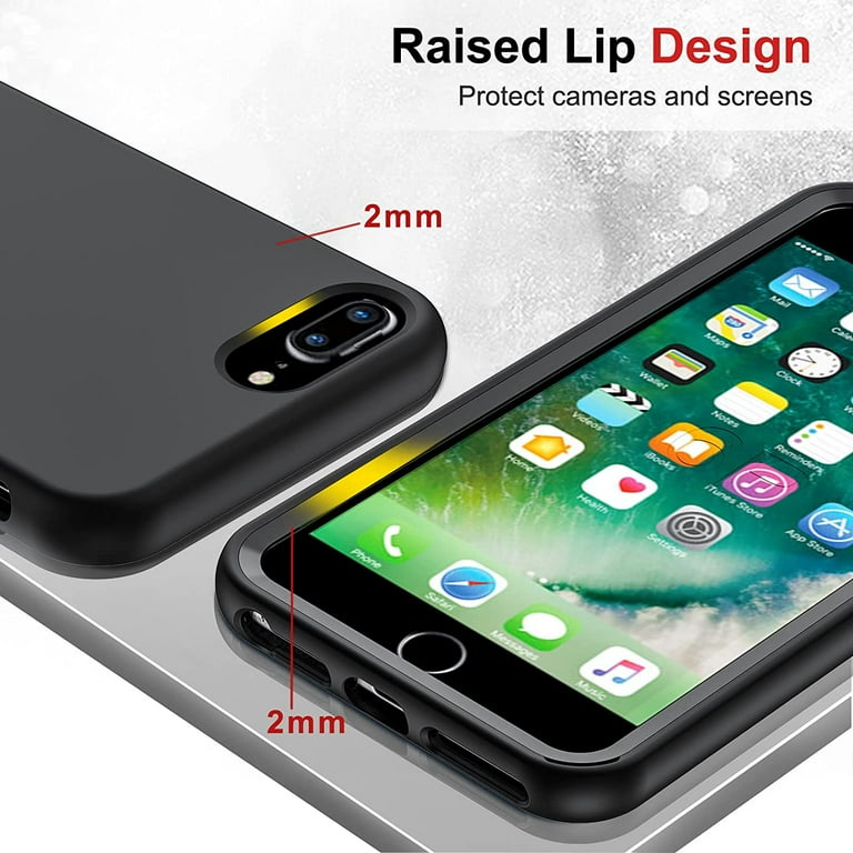 LeYi iPhone Plus, Plus, 6s Plus, Plus Case, Black Silicone