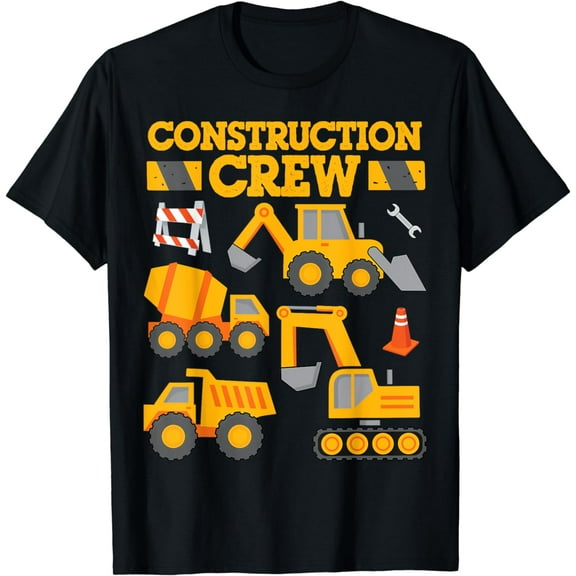 Construction Crew Worker Excavator Shirt Toddler Boys Girls T-Shirt