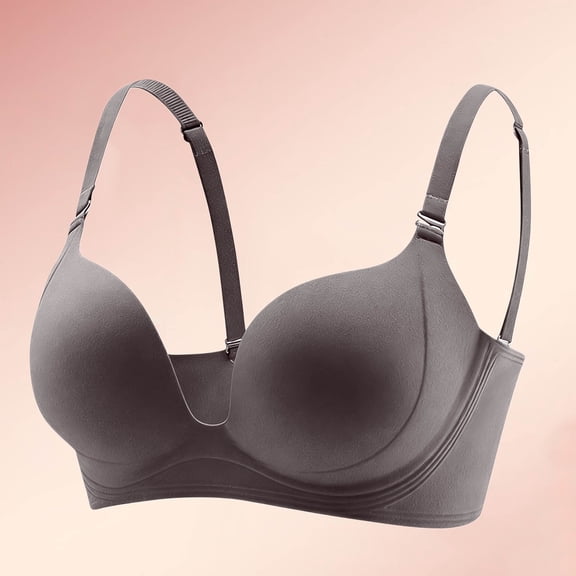Xdegoge Jelly Bras for Women Smooth Seamless Plunge Bra Adjustable Straps Wireless Support Bralette Lightly Padded Full Coverage Design for T-Shirt Outfits and Everyday Casual Wear