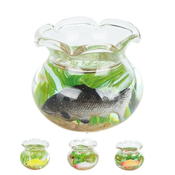 1 12 Scale Goldfish Bowl Dollhouse Accessories Harmless Mini Dollhouse Glass Fish Tank Miniature DIY Dollhouse Fish Bowl For Dollhouse Decoration ANGGREK 4 piezas Bodega Aurrera en linea