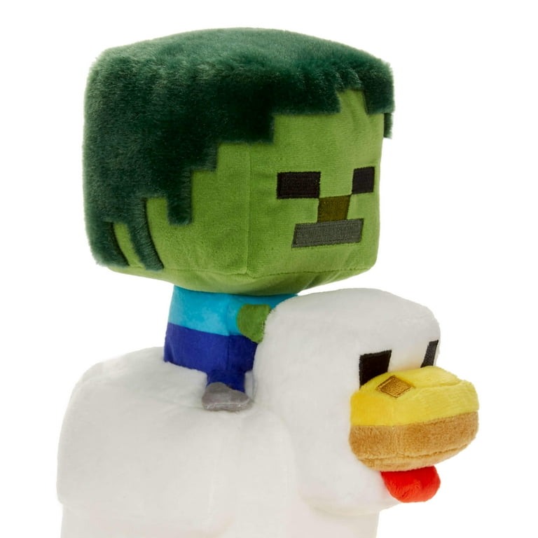 Minecraft Plush Zombie Chicken Jockey Toy, 8-inch Soft Doll