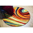 thumbnail image 3 of Abstract Swirls Contermporary 5x5 Round Area Rug Modern Multi-Color - Actual 5' 2" Round, 3 of 8