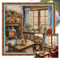 thumbnail image 1 of Hilo de bordar de algodón completo, estampado de 11CT, punto de cruz para habitación de calentamiento de invierno, 50x50cm, 1 of 9