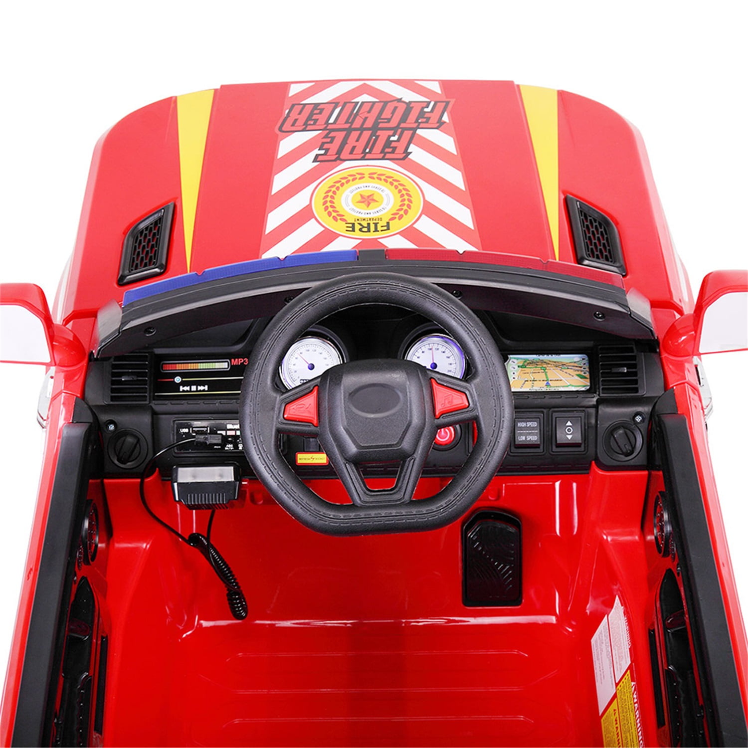 CIPACHO Electric Cars Toy for Kids, 12V Power Ride On Police Cars, Fire Truck for Children Child with Remote Control, Music, Red
