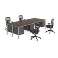 thumbnail image 3 of Boss Office Products Quad Desks With (4) Pedestals, 60" X 24" Desk Top (Ea), Driftwood, 3 of 3