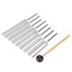 thumbnail image 5 of Kit de 8 piezas de acero inoxidable con martillo, frecuencias de 256-512 Hz para curación con sonido, juego de diapasones para chakras, 5 of 8
