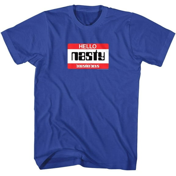 Beastie Boys - Hello Nasty Nametag - American Classics Officially Licensed - Royal Adult Short Sleeve T-Shirt