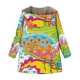 thumbnail image 4 of Women Winter Leisure Printed Hooded Plush Jacket Plus Fleece Jacket Coat, 4 of 4