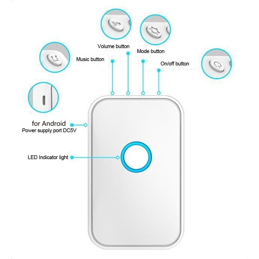 Wireless Doorbell Door & for Window Sensor 52 Prompt Sound Security Shop Alarm White