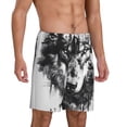 thumbnail image 2 of Wukai Majestic Wolf Landscape Men’s Short Pajama Pants With Pockets Soft Sleep Pj Shorts for Men-Medium, 2 of 6
