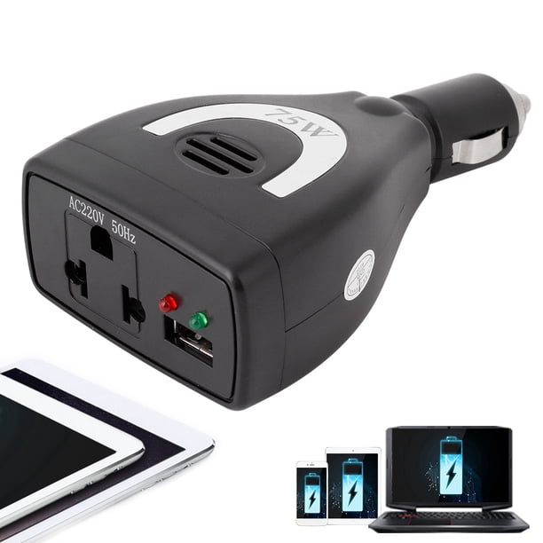 Convertidor de potencia, inversor de potencia de 75 W CC 12 V a CA, cargador inversor de potencia, tecnología de vanguardia