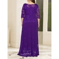 thumbnail image 4 of Gvmfive Women Plus Size Dresses Lace Half Sleeve Evening Party Formal Dress 3XL, 4 of 4