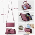 thumbnail image 4 of for iPhone XS Max Full Body Protection Wallet Folio Flip Case, Shoulder Strap & Wristlet Card Slots Zipper Pocket RFID Blocking Rugged Durable PU Leather Phone Case Cover, Winered, 4 of 10