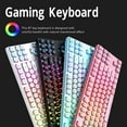 thumbnail image 3 of FIGT-Wired Keyboard, Ergonomic Design Retro Punk Style 87 Keys Gaming Keyboard for Family (Pink)【0509】, 3 of 8