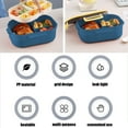 thumbnail image 5 of Double Layer Bento Box Compartment Lunch Container - Microwave Safe 1200ml Meal Prep for Adults Professionals(Blue), 5 of 6