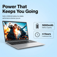thumbnail image 4 of 15.6" IPS FHD Silver Laptop, Windows 11 Pro, Office 2024, 16GB RAM 512GB SSD, Intel Core i3-6100U, Backlit Keyboard, Fingerprint Reader, USB3.0 WiFi5, Student & Business Laptop Computer, 4 of 7