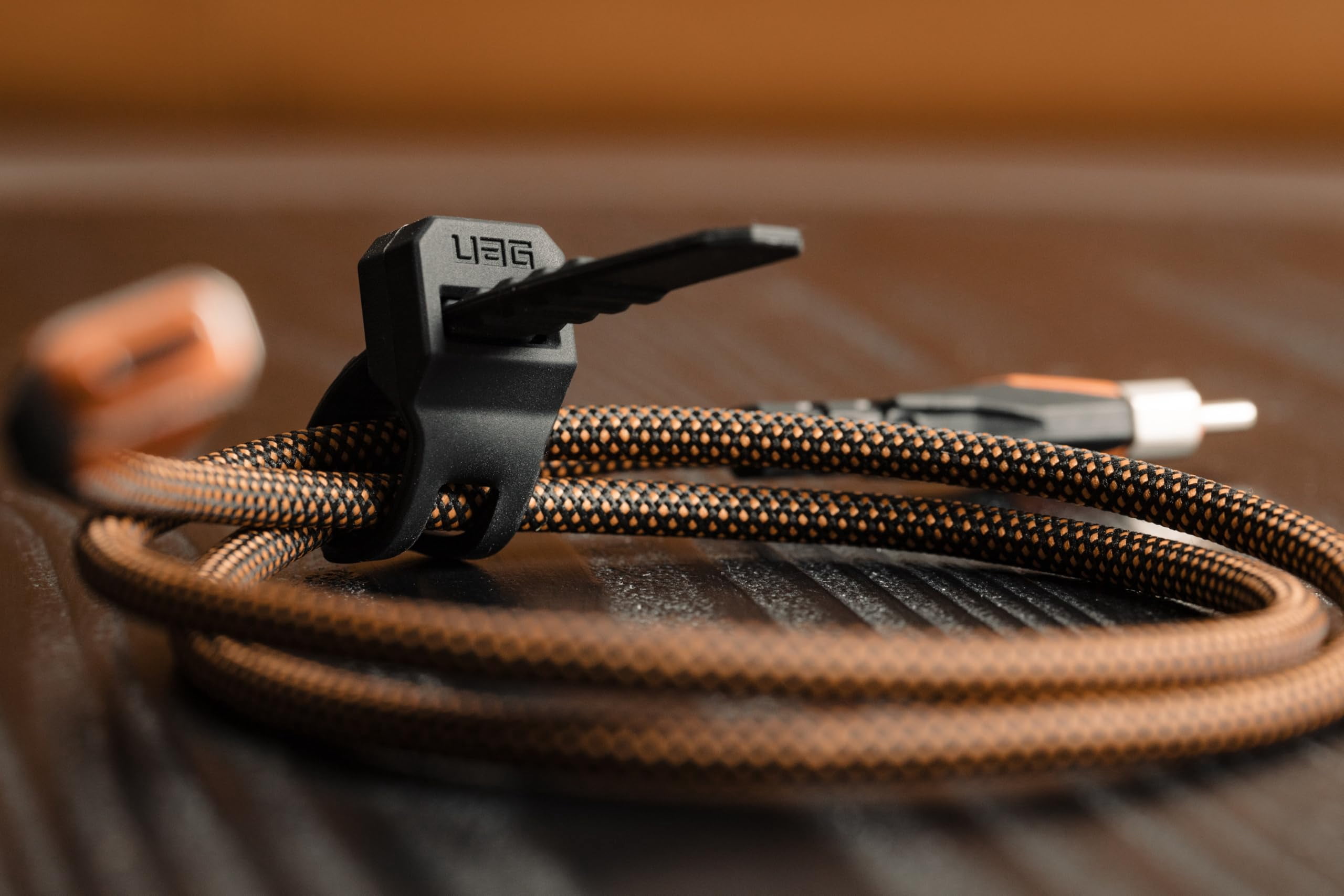 UAG SRGE USB 3.2 Gen 2 240W 20Gbps USB-C to USB-C Cable 2.5ft Rugged Reinforced SuperSpeed Fast Charging Cable with Strap Compatible with iPhone 17/16/15, Galaxy S25/S24/S23 & MacBook, Black/Orange