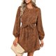 thumbnail image 3 of Vestido plisado vestido de leopardo transpirable con cinturón para club Crtynell Otros, 3 of 6