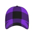 thumbnail image 2 of Yiaed Purple Buffalo Plaid Print Cap Adjustable Size for Running Workouts and Outdoor Activities All Seasons, 2 of 5