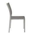 thumbnail image 2 of Modern Contemporary Urban Design Outdoor Patio Balcony Garden Furniture Side Dining Chair, Aluminum Metal Steel, Grey Gray, 2 of 4