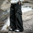 thumbnail image 5 of CONZONE Mens Baggy Pant Wide Leg Hiking Pants for Men Casual Solid Color Soft Waterproof Fall Mountaineering Trousers With Pockets, 5 of 7