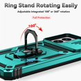 thumbnail image 6 of for Motorola Moto G Power 5G 2024 Case with Slide Camera Cover HD Screen Protector [ Grade Drop Tested]  Ring Holder Kickstand Protective Phone Case for Moto G Power 5G 2024, Mint, 6 of 9