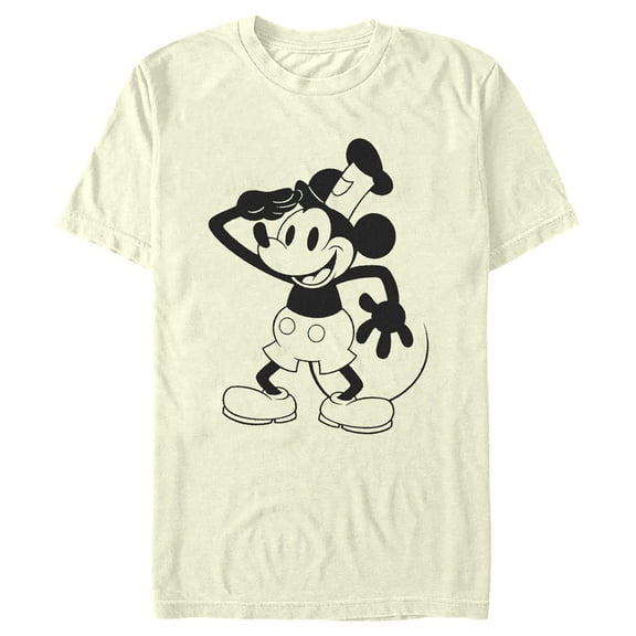 Men's Mickey & Friends Retro Mickey Mouse Graphic Tee Beige Large