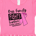 thumbnail image 3 of Inktastic Our Family Fights Together Breast Cancer Awareness Gift Baby Girl Dress, 3 of 4