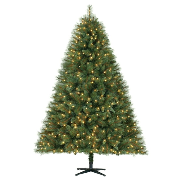 Holiday Time Pre-Lit 7.5' Prescott Pine Artificial Christmas Tree, Led Clear-Lights - Walmart.com