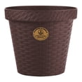 thumbnail image 1 of Maceta Redonda Plásticos La Ardilla Rattan 15 cm Chocolate, 1 of 4