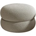 thumbnail image 1 of Aurorise Pouf Rond Repose-Pieds, Pouf Moderne Rond avec Siège Rembourré Doux, pour Salon, Chambre, Petit Espace, Maquillage, Gris, 1 of 1