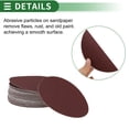 thumbnail image 6 of Unique Bargains 50 Pcs Round Sandpaper 60 Grit Hook and Loop Sanding Sheets Universal for Automotive Refinishing Woodworking 150x150mm Aluminum Oxide Red, 6 of 7