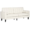 thumbnail image 1 of HOMCOM 3-Seater Sofa with Back Cushion, 2 Pillows and Wood Legs, 1 of 10